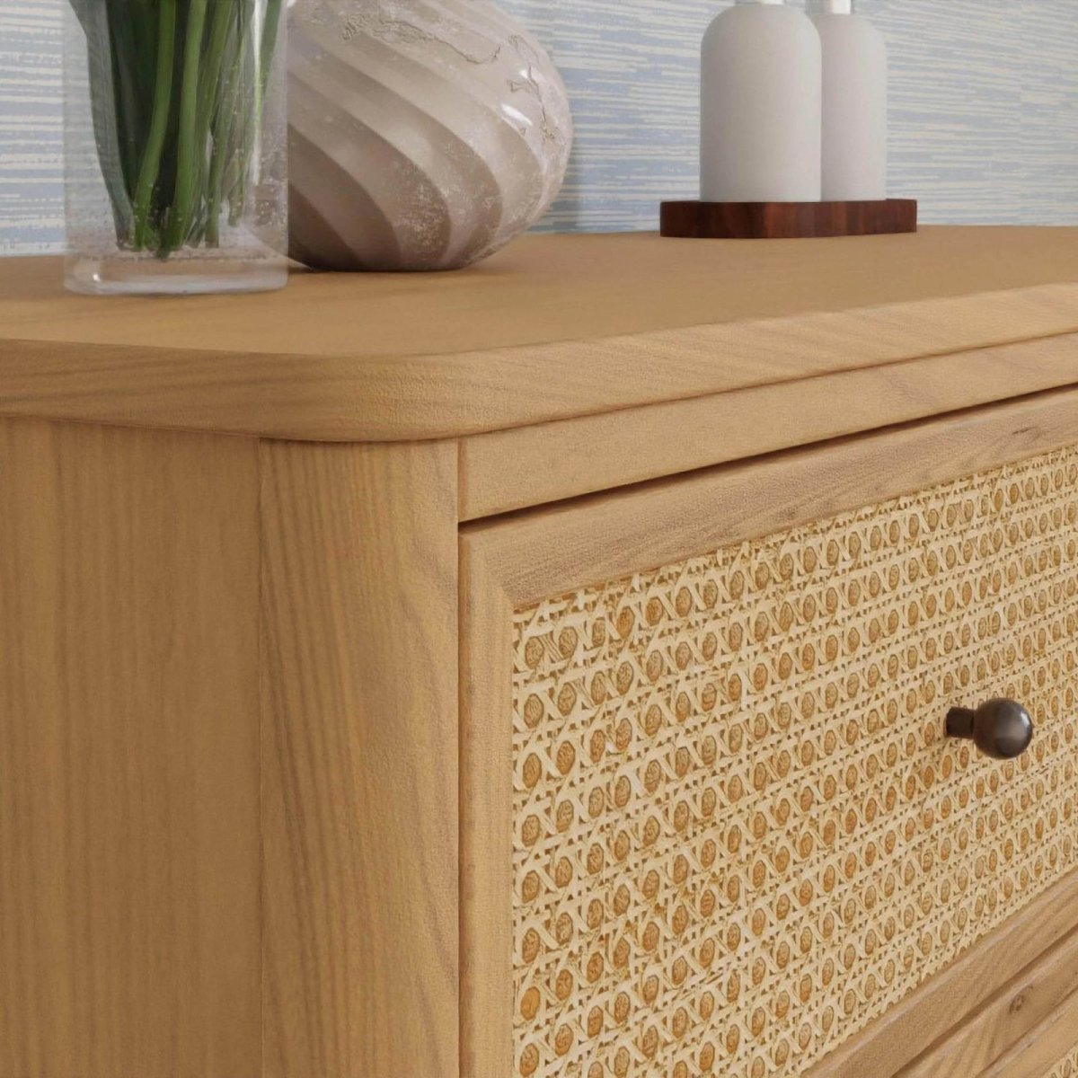 Marin with Cane 6 Drawer - Honey Cane