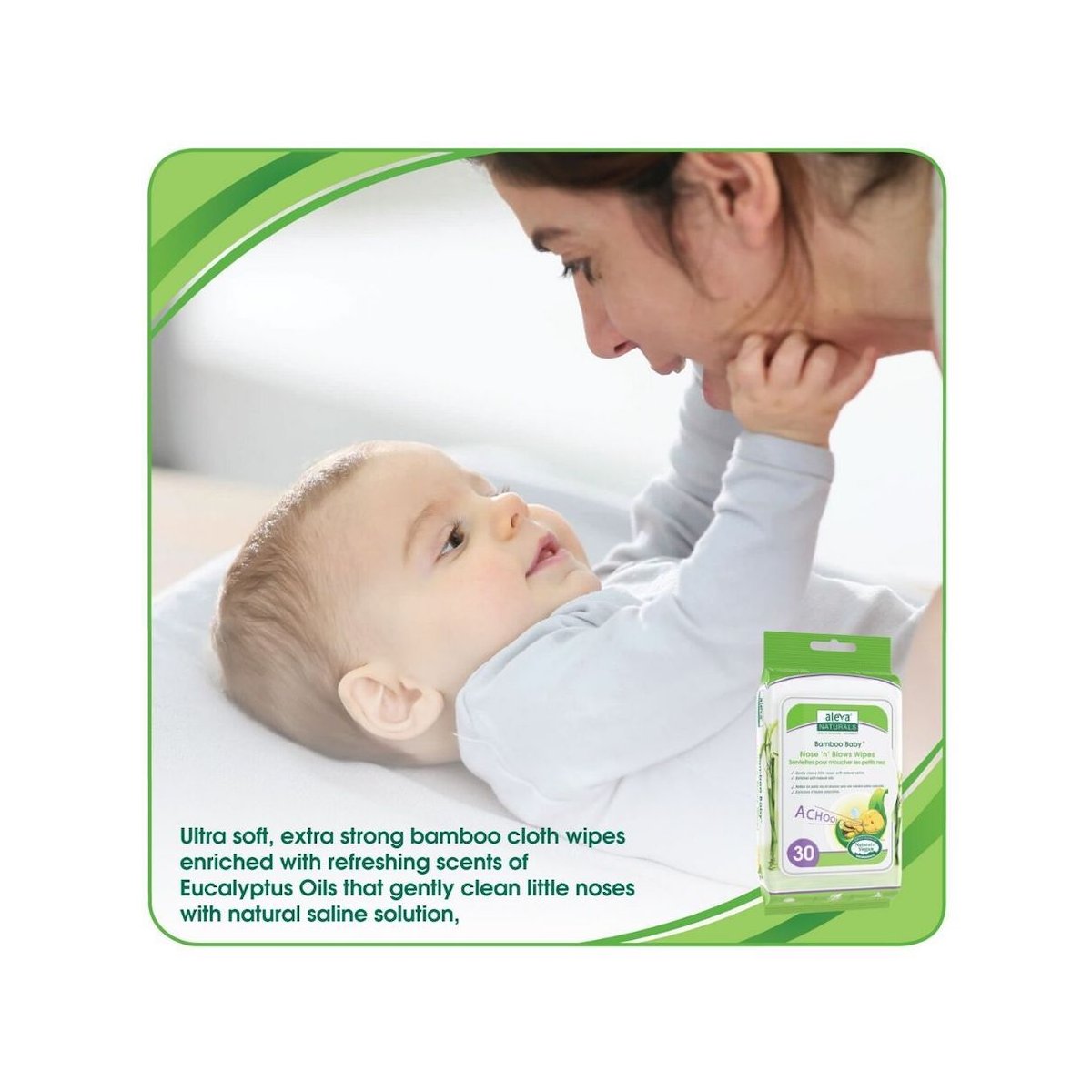 Bamboo Baby Nose N Blows Wipes 30 Count