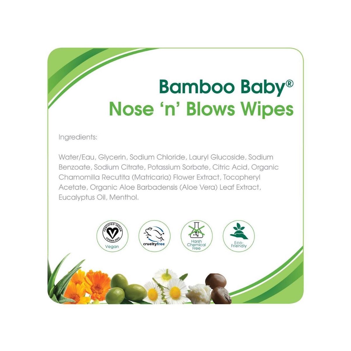 Bamboo Baby Nose N Blows Wipes 30 Count