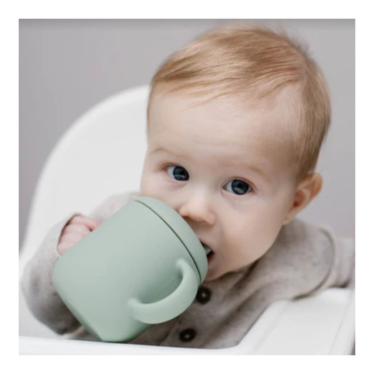 Silicone Sippy Cup with Handles - Lily Blue