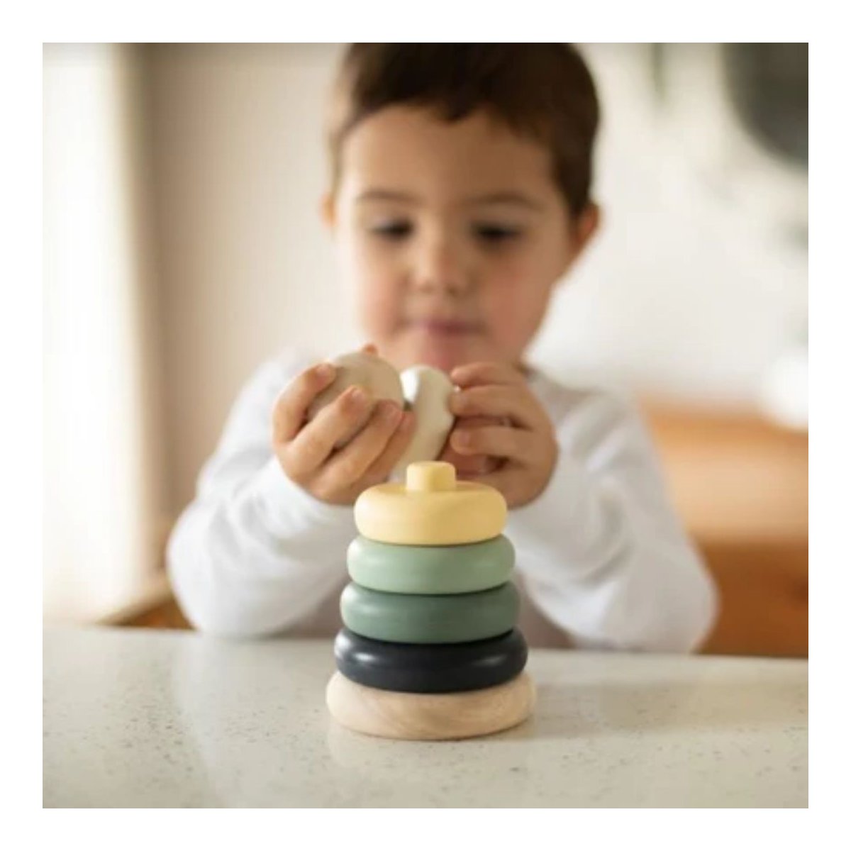 Wood and Silicone Stacker - Sand Tower