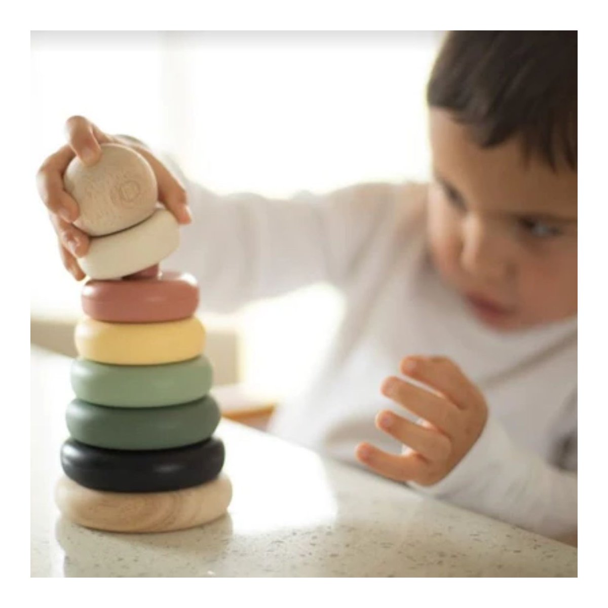 Wood and Silicone Stacker - Sand Tower