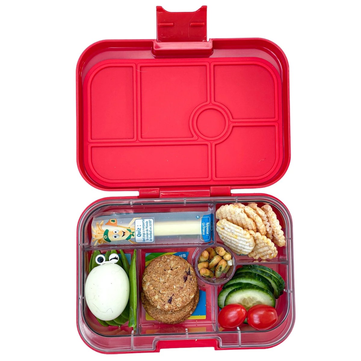 Original 6 Compartment - Roar Red with Race Cars Tray