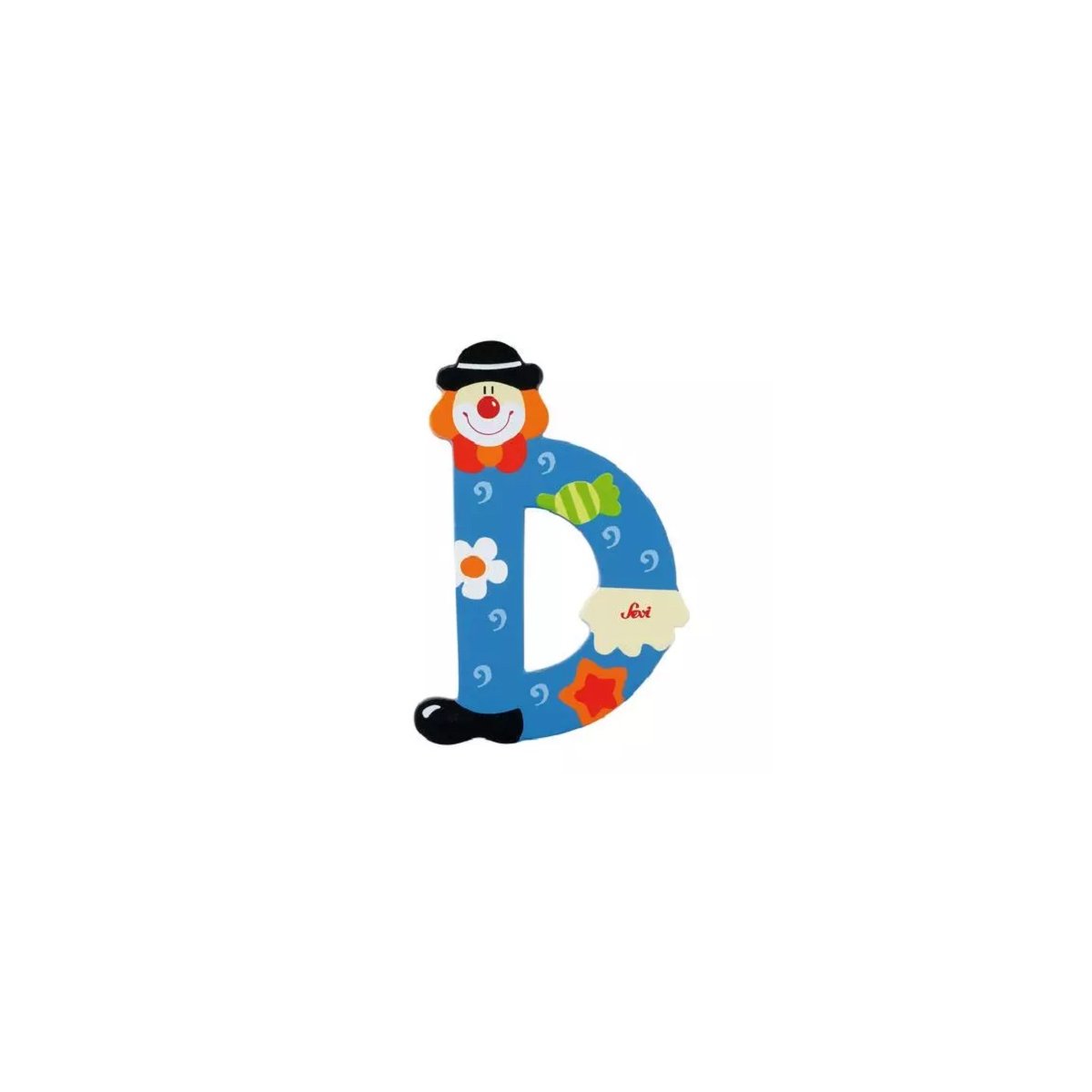 Clown Wooden Letter - D