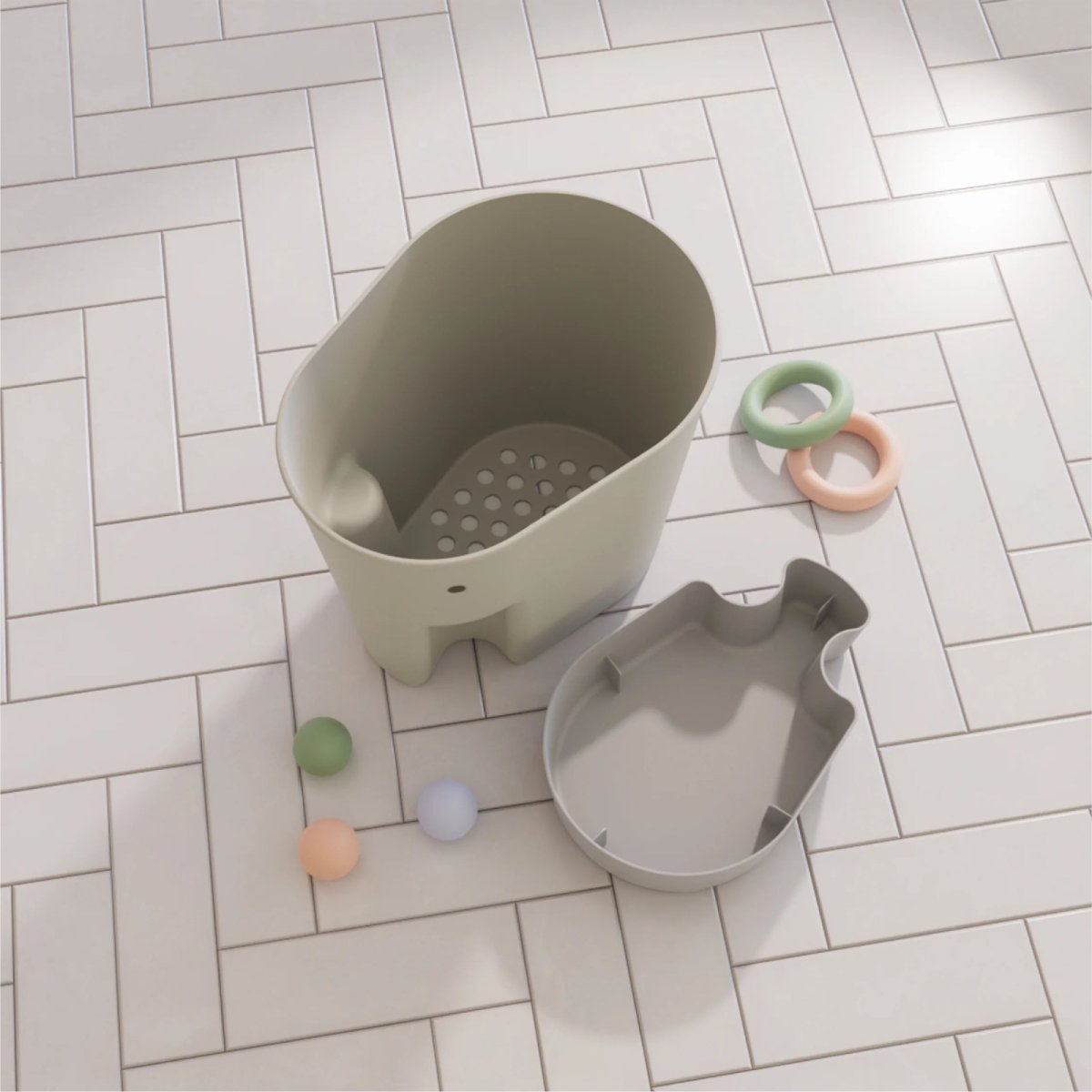 Ellie Bath Toy Drying Caddy - Grey