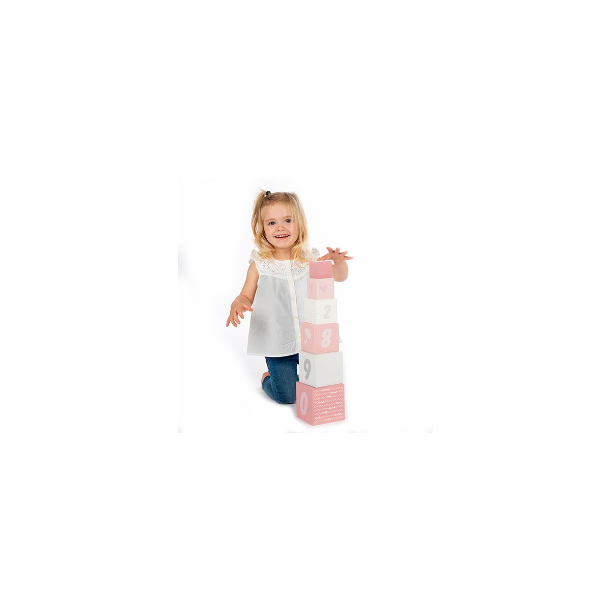 Stacking Blocks Numbers - Pink