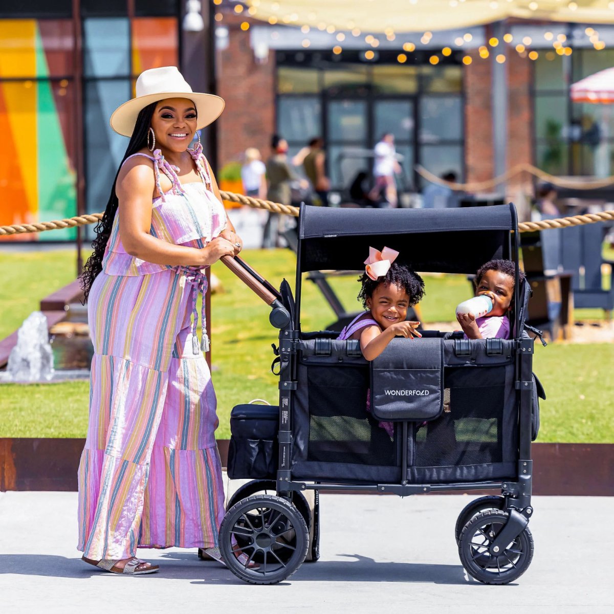 W2 LUXE Premium Double Stroller - Volcanic Black