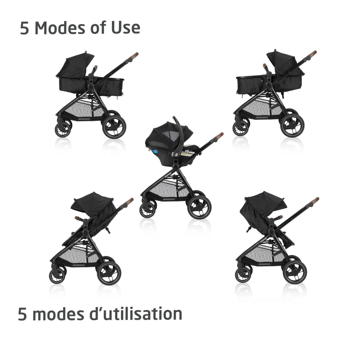 Zelia Luxe 5-in-1 Modular Travel System - Essential Green